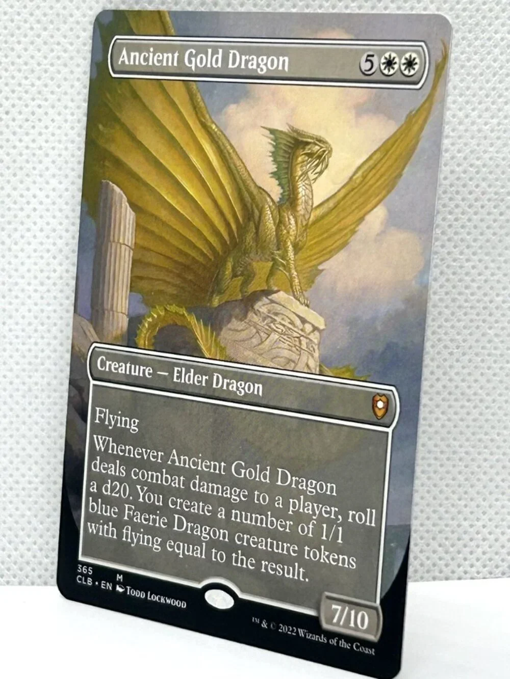 Ancient Gold Dragon Mythic Commander Legends Variants Borderless IN MAG CASE